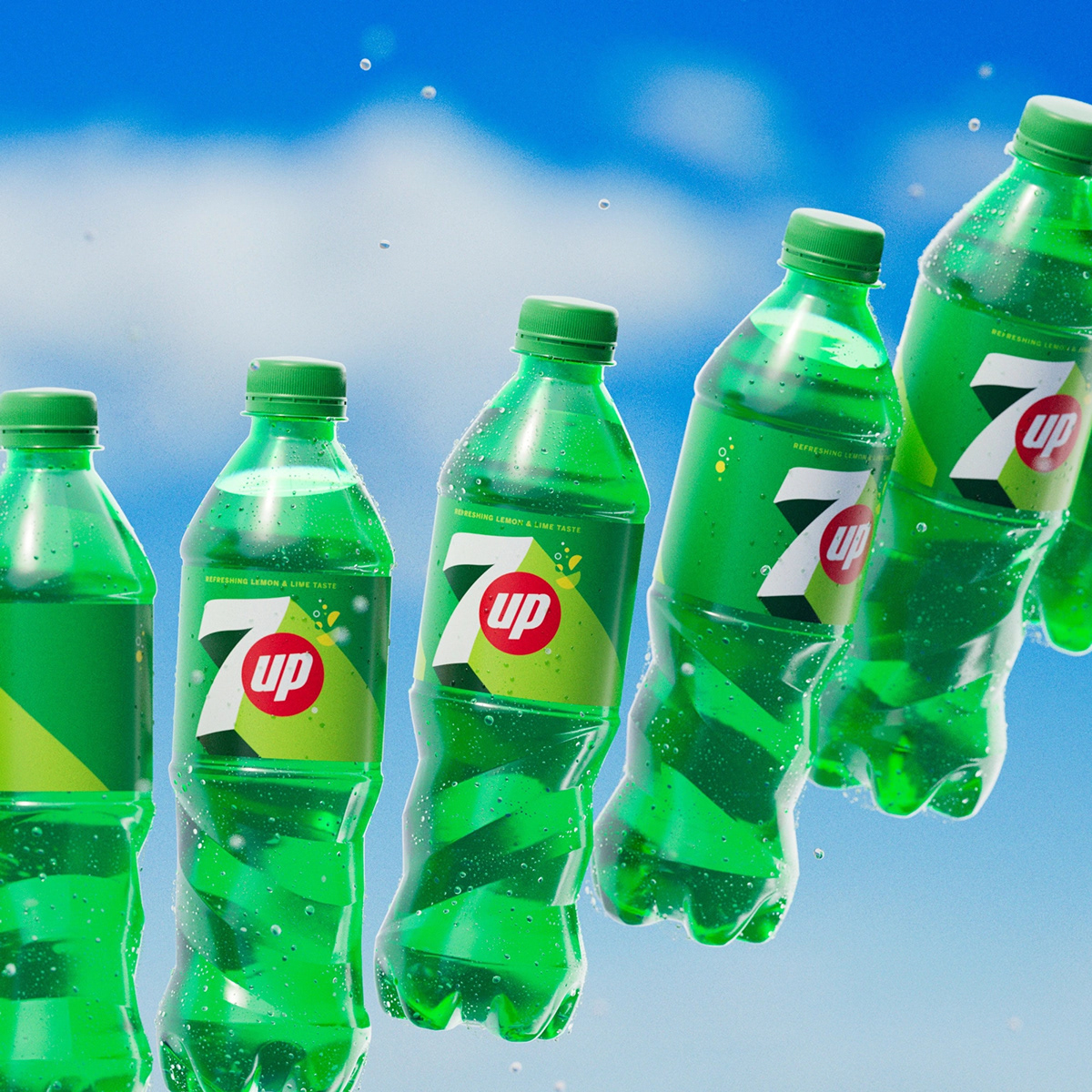 7UP bottles in sky