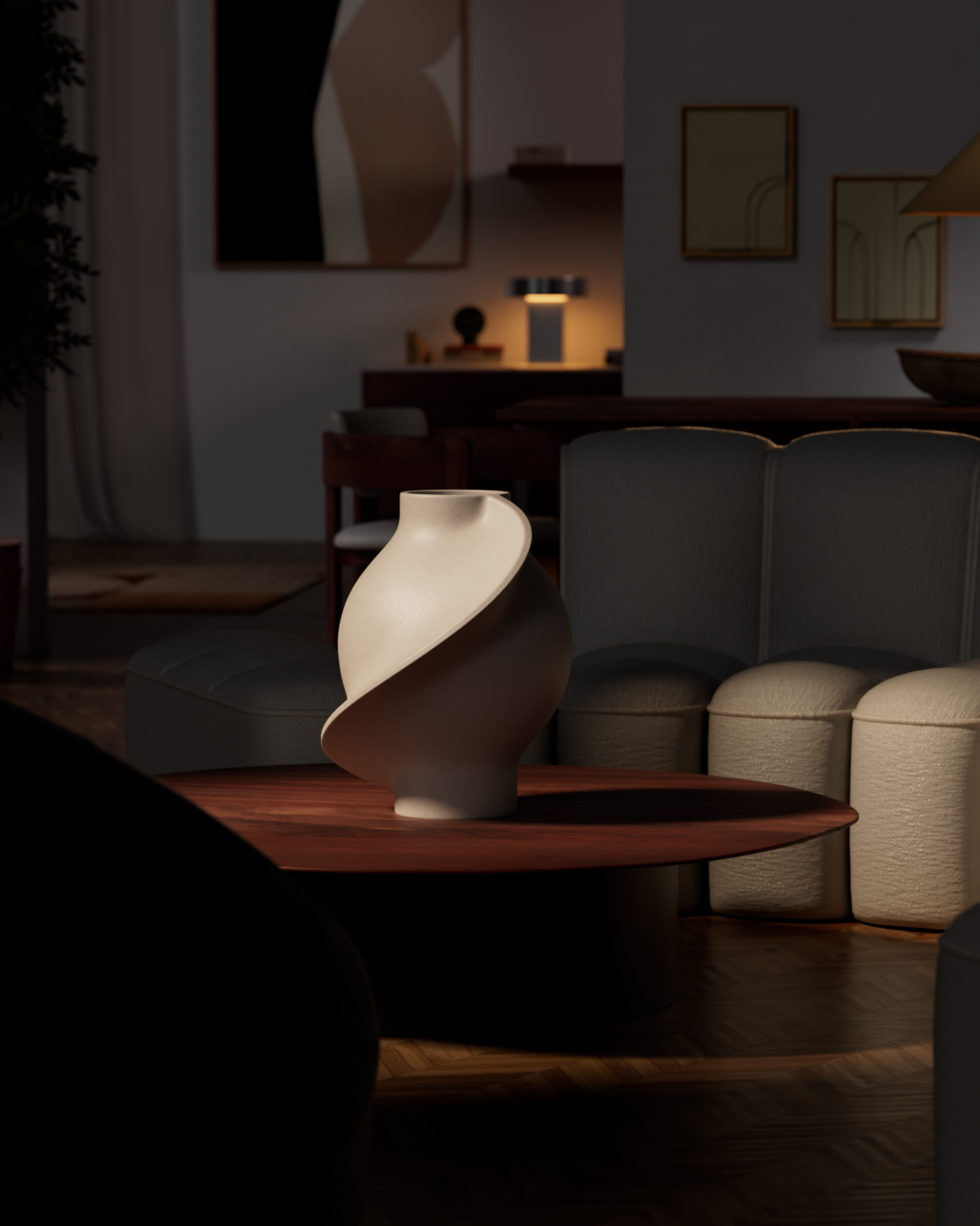 Pirout · vase on coffee table