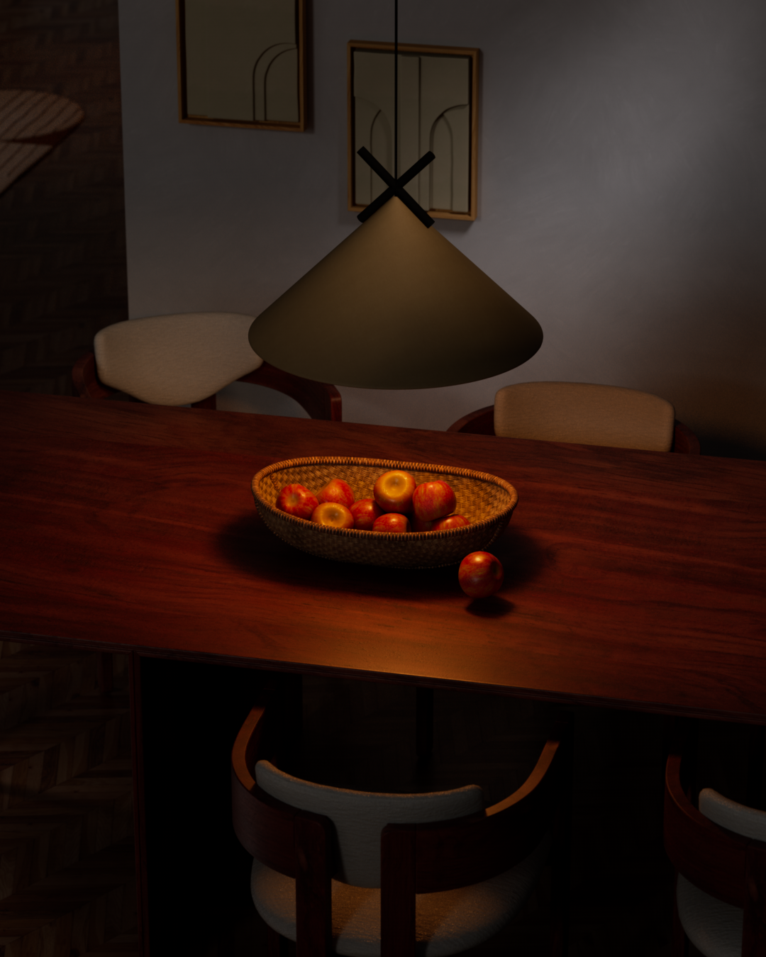 Pirout · fruit bowl under pendant light